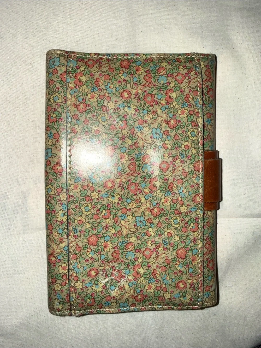 Patricia Nash Floral Print Wallet with Brown Leather Belt
